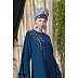 Designer Embroidery abaya with bell sleeves- Teal green